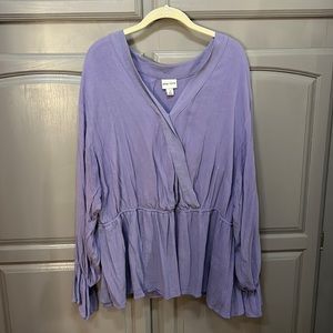 Purple long billowy sleeve